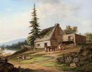 Cornelius Krieghoff A Pioneer Homestead oil on canvas